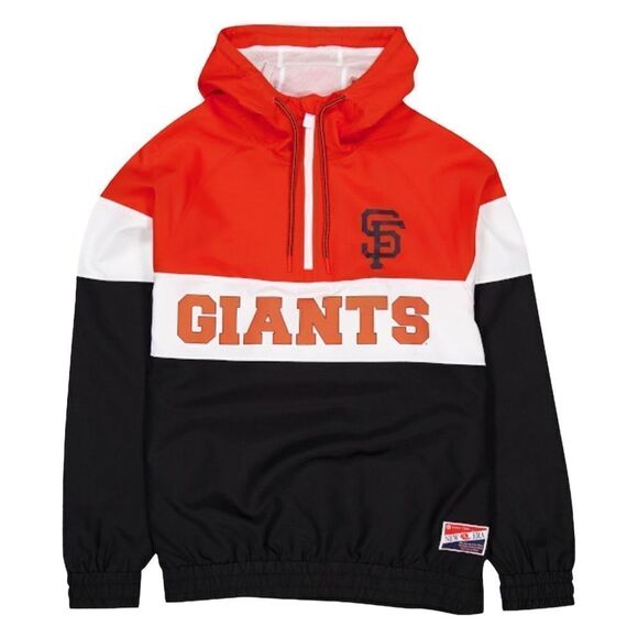 New Era Other - New Era Black Ripstop Raglan 1/4 Zip Hoodie Windbreaker Giants XXL NWT IN PKG